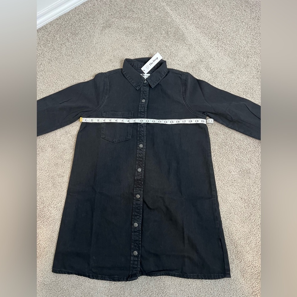 NWT! The Drop Black Denim Katerina Button-Up Long Sleeve Dress. Size Small. - Picture 6 of 12